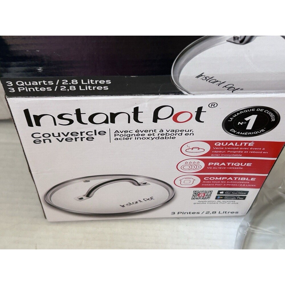 Instant Pot Glass Lid Stream Vent Stainless Steel Rim - Picture 13 of 15